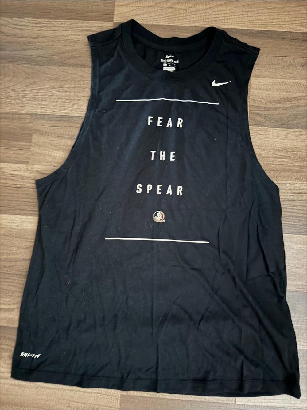Nike Black Dri-FIT Graphic Tee with White Stripe
